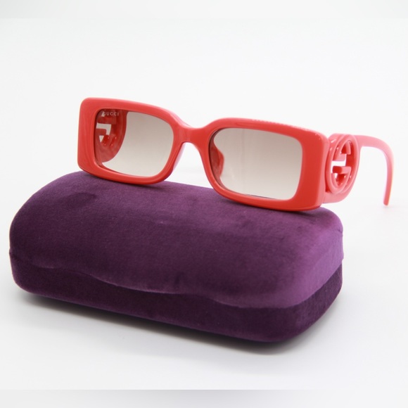 NEW GUCCI GG1325S 005 SQUARE RED WOMEN SUNGLASSES GUCCI - Picture 3 of 14